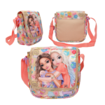 Bolso Bandolera Pequeño GIRL POWER de TopModel – Diseño beige y coral.