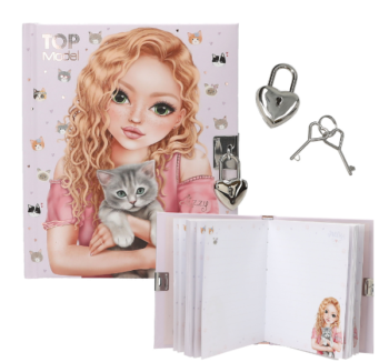 Diario con Candado KITTY de TopModel – Diseño con modelos y gatitos.