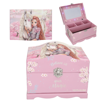 Joyero con Luz VIVA VIOLET de TopModel – Diseño mágico con modelo y caballo.