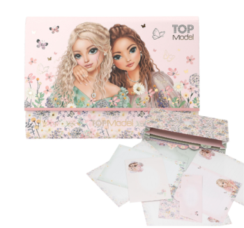 Archivador con Papel de Cartas SUMMER FEELING de TopModel – Diseño primaveral con flores y mariposas.