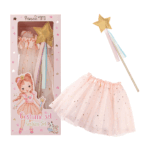 Set de Disfraz de Princess Mimi completo con falda de tul rosa y varita mágica.