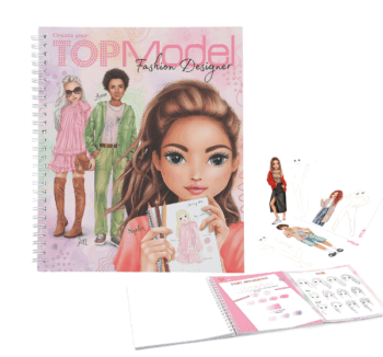 Cuaderno para Colorear Fashion Designer de TopModel con figurines para diseñar.