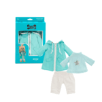 Conjunto de Ropa de Peluche Día Lluvioso con impermeable y botas.
