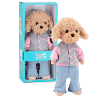 Peluche Lucky Fendi Urban Chic 37cm de perfil con ropa moderna