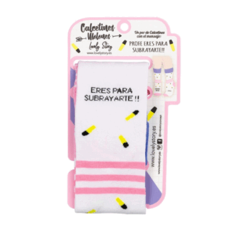 Calcetines Profe Eres para Subrayarte con diseño de subrayadores
