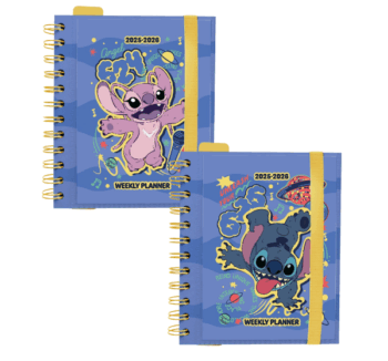 Producto: Portada personalizable de la Agenda Escolar Semanal 2025-26 Stitch con diseño de Disney.