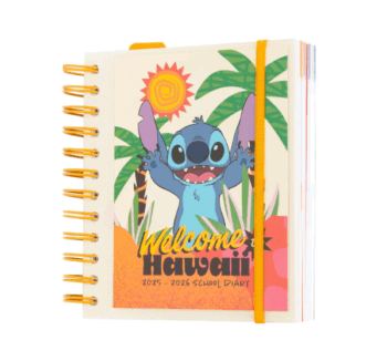Producto: Portada personalizable de la Agenda Escolar Diaria 2025-26 Stitch con diseño de Disney.
