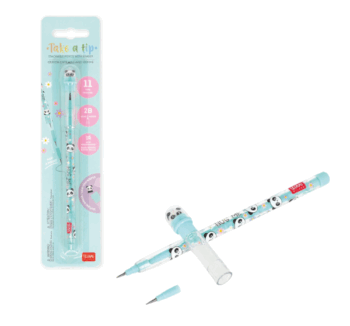 Producto: Portaminas Apilable con Goma de Panda de Legami con diseño turquesa.