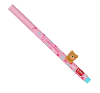 Producto: Bolígrafo de Gel Lovely Friends Osito Rosa de Legami con osito decorativo.