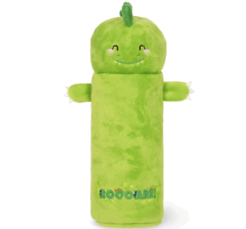Estuche Super Soft Dino de Legami con diseño de dinosaurio verde y textura suave.