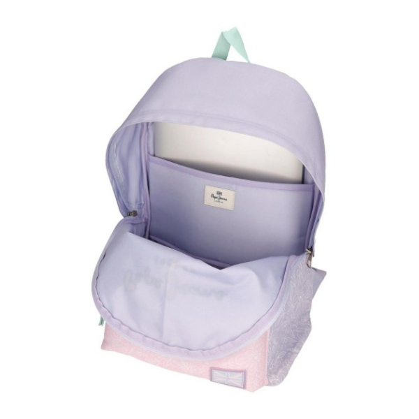 Mochila Escolar Adaptable Renata de Pepe Jeans Compartimento principal de la mochila Renata con bolsillo para portátil