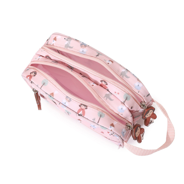 Neceser Infantil Little Red Interior del neceser rosa de little red con compartimentos