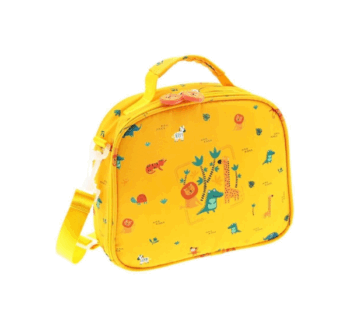 Nevera térmica infantil Little Safari color mostaza con animales del safari
