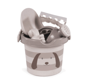 Set de Juguetes de Playa Sintra Beige con cubo, pala y moldes en arena