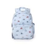 Vista frontal de la Mochila Infantil City Cars de Tutete con estampado de vehículos