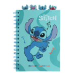 Cuaderno A5 con Stitch bailando en portada y separadores