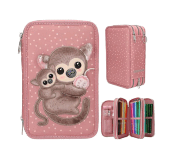 Estuche con 3 compartimentos y aplique de mono JUICY TOPModel