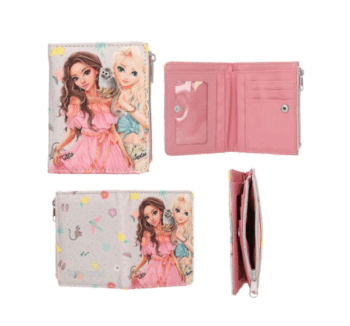 Vista de la Cartera JUICY TOPModel con estampado de modelos y mono