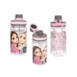 Botella MY BFF TOPModel con diseño rosa y gris y modelos ilustradas