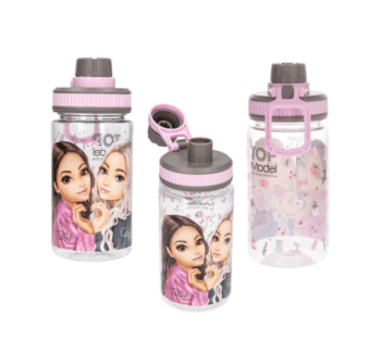 Producto: Botella MY BFF TOPModel con diseño rosa y gris y modelos ilustradas