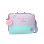 Vista frontal de la Cartera Escolar Movom New Adventure con diseño en tonos pastel