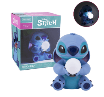 Lámpara de Noche 3D de Stitch con Bombilla al lado de su caja