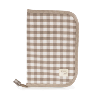 Libro de Nacimiento Caetana Sand Walking Mum beige a cuadros.