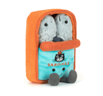 peluche original y divertido de lata de sardinas amuseable lata de sardinas jellycat