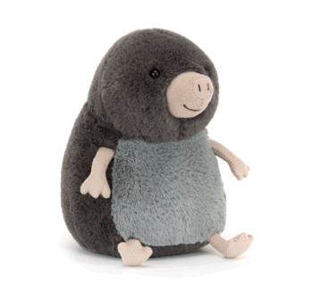 peluche topo con casco y linterna de Jellycat
