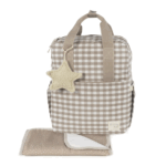 vista frontal en color beige de la Mochila Caetana Sand Walking Mum