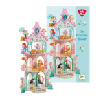 casa de muñecas Ze Princess Tower torre infantil de madera y plástico 3D.
