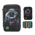 Estuche Triple PANTHER de Dino World con luces en ojos y boca