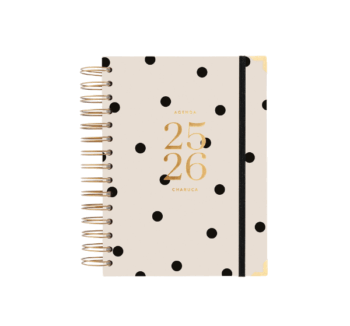 Portada de la Agenda A5 Diaria Minimal 2025/26 de Charuca en diseño minimalista elegante.