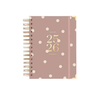 Portada de la Agenda Mocca A5 Diaria 2025/26 de Charuca en color marrón elegante.