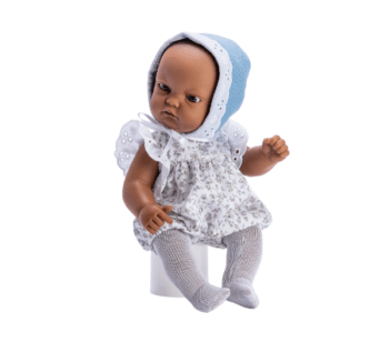 Muñeco Gordi Mulato Pelele Flores Capota Azulona de 28 cm