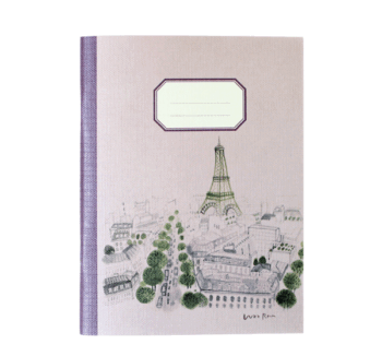 Libreta de Bolsillo París ilustrada en tonos lilas por Wooran.