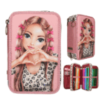 Estuche Triple Leopardo LEOHEART de TopModel rosa con Hayden.