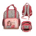 Mochila LEOHEART de TopModel con estampado animal print en la parte delantera.