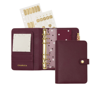 Planner Personal A6 con anillas Cherry de Charuca en color cereza.