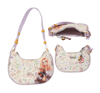 Bolso Medialuna COWGIRL de TopModel en tonos crema y lila