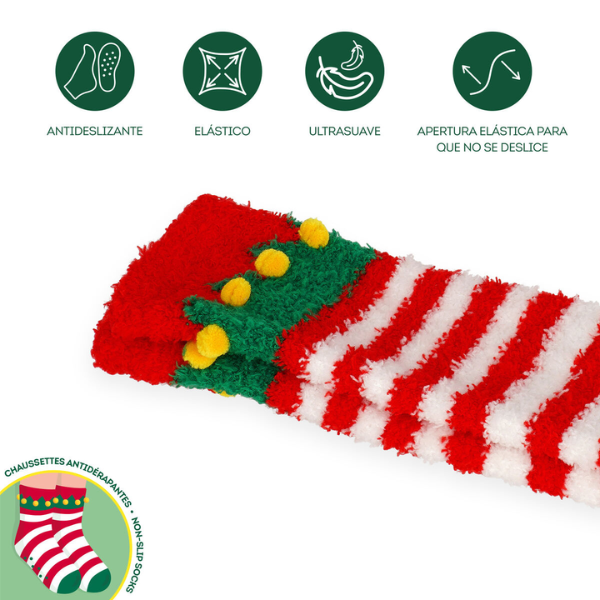 Calcetines Antideslizantes para Adulto Navidad de Legami Detalle de la suela antideslizante con diseño festivo Legami.