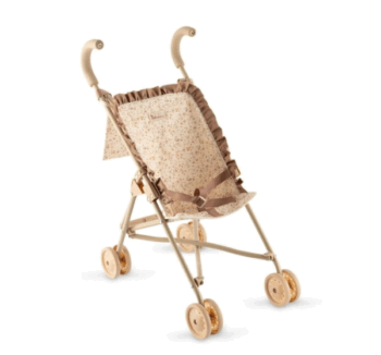 Silla de Paseo con Bolsa Pequeña Colección Teresa en color beige para muñecas