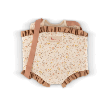 Portamuñecos Colección Teresa en color beige con volante doble de algodón