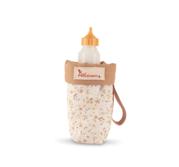 Portabiberón con Biberón Colección Teresa en bolsa de tul beige con lazo