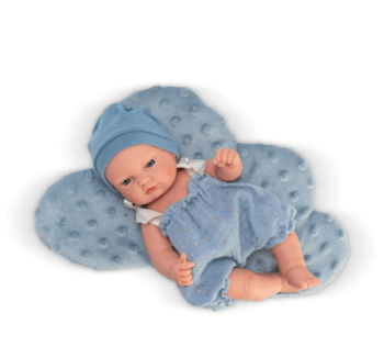 Librerías Campoamor Producto: Gordi con Pelele Rosa y Cojín de Nube Azul de 28 cm fabricado en España