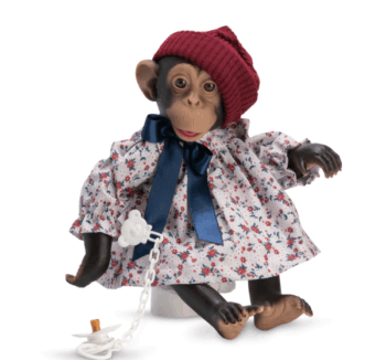 Librerías Campoamor Producto: Lola la Chimpancé Vestido Flores Rojas de la colección Reborn de ASIVIL