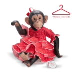Vestido de Flamenca Rojo para Lola la Chimpancé Reborn de 32 cm