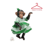 Vestido de Flamenca Verde para Lola la Chimpancé Reborn de 32 cm