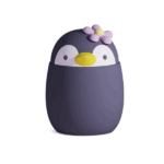 Fiambrera Asobu Pingüino con tapa en forma de cara de pingüino.