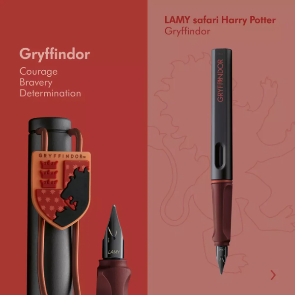 Set de Plumas LAMY Harry Potter Edición Limitada Detalle de la pluma LAMY Gryffindor